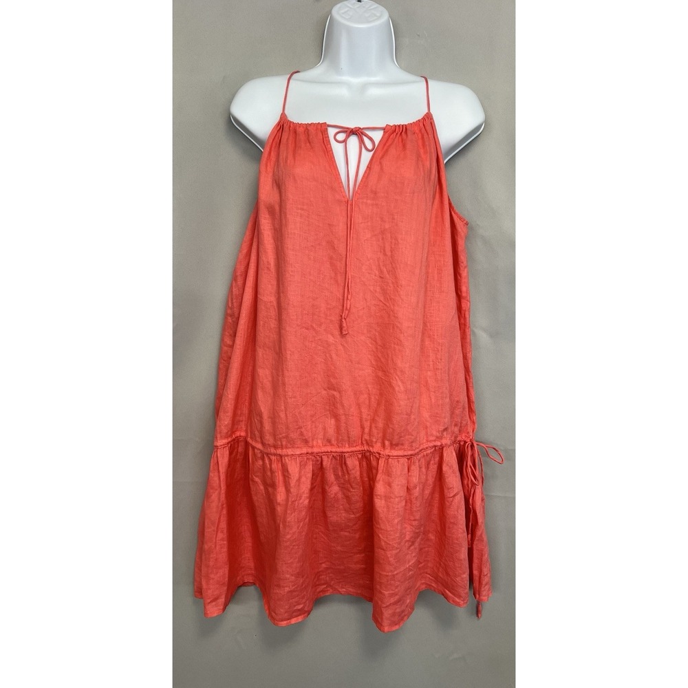 J Crew Women's Linen Dress Coral  Size Large‎ Casual Beach